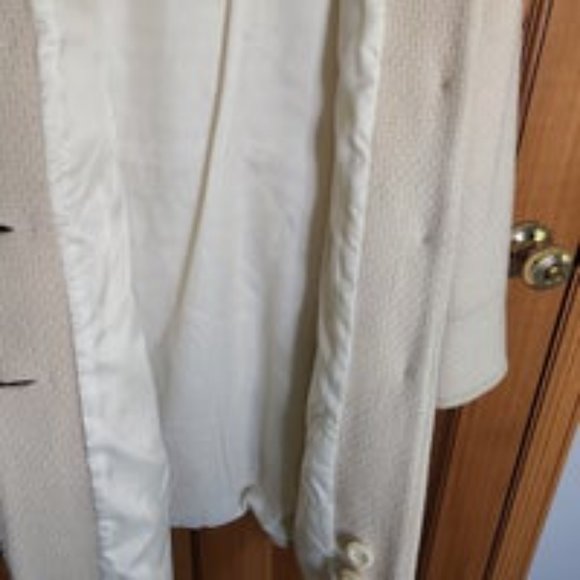 MixIt Vintage Wool Coat Fully Lined Off White 5 Button Sz M - Picture 5 of 10